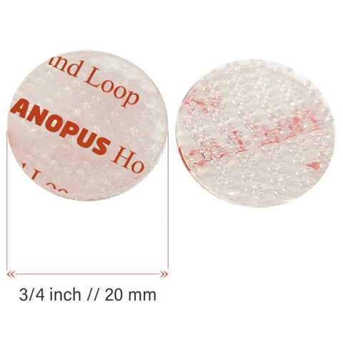 Heavy Duty Double Sided Hook And Loop Tape Pack With Clear Reclosable Fasteners 0.75 Inch Circle Discs close-up