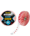 Clear Double Sided Mounting Tape With Ultra Strong 3M Industrial Adhesive, 1 Inch By 37.5 Feet Roll, holds up to 15 pounds.