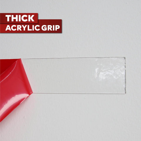 Heavy Duty Double Sided Mounting Tape Removable Clear Adhesive 1 Inch By 450 Inch Weatherproof for Brick Walls and Indoor Outdoor Use