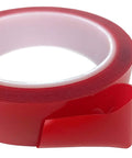 Double Sided Clear Servo Tape 10 Foot ROLL (25mm x 3m) 10' Easy Remove 3010 showing red backing and clear adhesive