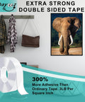 Ultra Strong Double Sided Tape For Indoors And Outdoors, Heavy Duty Removable Clear Nano Adhesive, 10 Feet displayed with wall decor