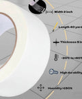 2 Inch By 40 Yards Double Sided Tape For Crafts And Scrapbooking Clear Strong Adhesive With Easy Tear Paper Backing shown rolled