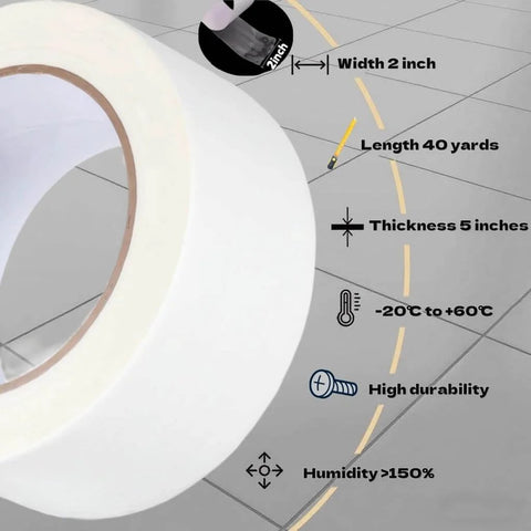 2 Inch By 40 Yards Double Sided Tape For Crafts And Scrapbooking Clear Strong Adhesive With Easy Tear Paper Backing shown rolled