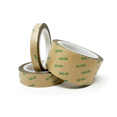 Heavy Duty Clear Double Sided Tape 2 In By 36 Ft Industrial Grade Adhesive visible in three rolls with labeled backing.