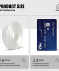 Heavy Duty Clear Double Sided Tape Half Inch Wide Ten Foot Roll Acrylic Mounting Adhesive size comparison with credit card