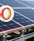 Clear Double Sided Tape One Quarter Inch Ten Feet Heavy Duty Mounting Adhesive for electronics, glass, and decor shown on solar panel.