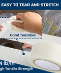 Hand tearing Clear Duct Tape Heavy Duty 9 Mil Waterproof No Residue 2 Inches By 25 Yards For Packaging Sealing Repairing