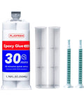 Clear Two Part Epoxy Glue For Plastic Metal Wood Ceramic And More in 1.76 oz syringe with mixers, cures fast, strong bond for repairs