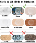 9 Pack Clear Gel Door Stop Wall Protectors Round 1.57 Inch Self Adhesive Cushions on various surfaces like marble, glass, wood