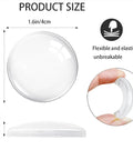 9 Pack Clear Gel Door Stop Wall Protectors Round 1.57 Inch Self Adhesive Cushions Soft Transparent Wall Bumpers Size Overview