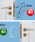 Before and after installation of 9 Pack Clear Gel Door Stop Wall Protectors Round 1.57 Inch Self Adhesive Cushions Soft Transparent Wall Bumpers.