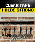 Heavy Duty Double Sided Gel Tape For Removable Mounting Up To 20 Lbs On Metal Glass Tile Wood Brick And More, Water Resistant Clear Nano Tape used to hang kitchen utensils on brick wall.