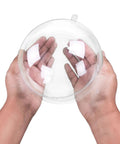 Hands holding 5.5" Clear Big Plastic Acrylic Arts & Crafts Giant Mold Shells Molding Balls Crafting Kit (140mm) (6)