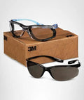 Virtua CCS Clear And Virtua Sport CCS Gray Safety Glasses Set With Foam Gasket on box, clear and gray lenses displayed