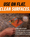 Tough As Nails And Clear Double Sided Mounting Tape Weatherproof For Indoor Or Outdoor Use, packaging and usage instructions