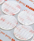 Heavy Duty Double Sided Hook And Loop Tape Pack With Clear Reclosable Fasteners 0.75 Inch Circle Discs 16 Pieces Includes Box Cutter And Razor Replacements Made In USA