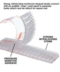 Close-up of interlocking mushroom-shaped heads and adhesive strip for Toll Tag Mounting Kit For EZ Pass I Pass SunPass