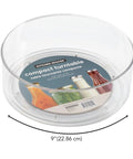 Compact Lazy Susan Organizer for Fridge and Cabinet, Smooth 360 Degree Turntable Storage for Spices and Condiments, Clear, 9x9x3.4 Inches