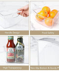 Lazy Susan Corner Cabinet Organizer Bins Set For 26 To 28 Inch Diameter Turntable Clear Plastic Storage Bins with food items