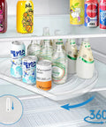 Square Lazy Susan Turntable Organizer For Refrigerator And Pantry Cabinets 15.3 X 11.1 Inches Clear 2 Pack with Detachable Dividers