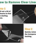 Guide on removing clear liner from Three Rolls Heavy Duty Double Sided Tape Set With Nano Adhesive, 360 Inches Total Length