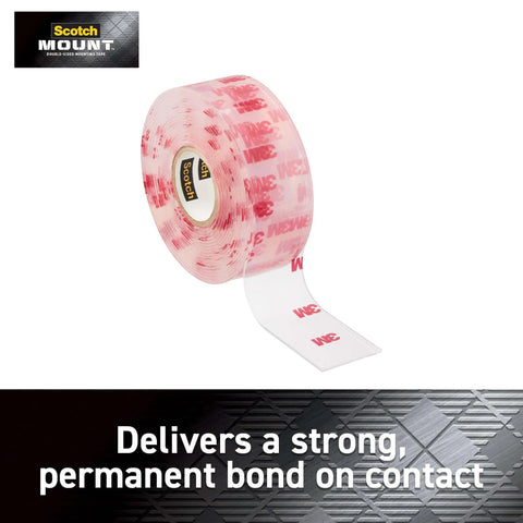 Clear Double Sided Mounting Tape With Industrial Strength Adhesive Holds Up To 15 Lbs 1 Inch Wide By 125 Inches Long
