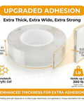 Heavy Duty Double Sided Tape For Clear Mounting Nano Adhesive Strips For Picture Hanging Easy Peel And Stick 9.85 Feet Roll