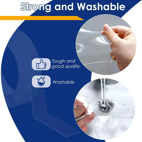 Heavy Duty Double Sided Tape Nano Mounting Tape Clear Multipurpose Adhesive For Home And Office, super strong grip detail