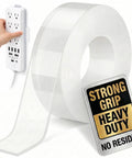 Heavy Duty Double Sided Tape For Clear Mounting Nano Adhesive Strips For Picture Hanging Easy Peel And Stick 9.85 Feet Roll