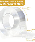 Heavy Duty Nano Double Sided Tape Bulk Pack With Industrial Strength Adhesive, Reusable And Removable Mounting Solution, clear roll
