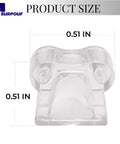 No-Mar Tip Replacement Set for DCN Series that shields wood surfaces, transparent insert showing dimensions, 0.51 inches.