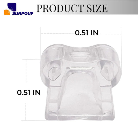 No-Mar Tip Replacement Set for DCN Series that shields wood surfaces, transparent insert showing dimensions, 0.51 inches.