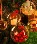 12 Pack Clear Plastic Fillable Ornament Ball 3.15''/80mm for Christmas decor hanging on tree with assorted fillings