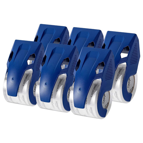 Heavy Duty Clear Packaging Tape With Dispenser For Shipping Moving And Storing 1.88 Inch By 22.2 Yards 6 Pack, blue dispensers