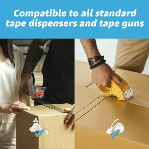 6 Rolls Clear Packing Tape Heavy Duty 1.88in x 55yds 2 Mil Thick For Carton Sealing used with tape dispensers