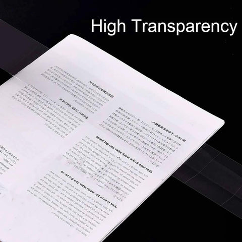 High transparency feature of heavy duty packing tape on document. Heavy Duty Packing Tape 6 Rolls Clear 360 Yards 2.7 Mil 1.88 Inch Wide
