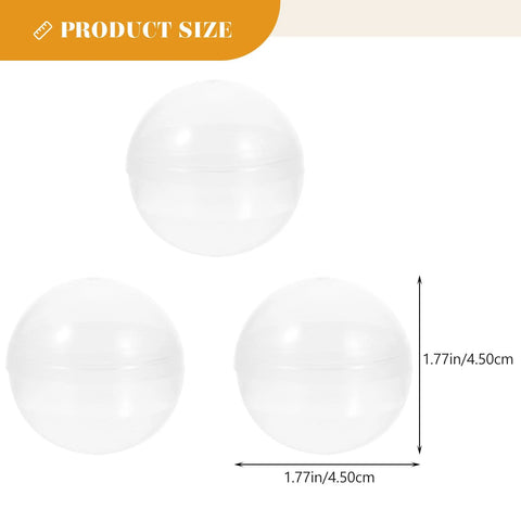 Three 50Pcs Transparent Round Balls for Vending Machine Toys, Clear Plastic Balls for Party Favors DIY Crafts, 1.77 in size display