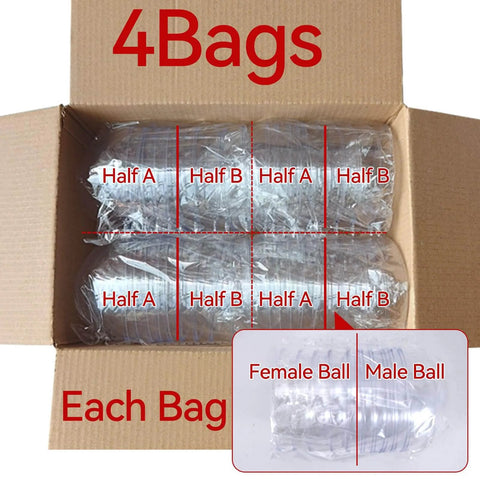 Open box with 4 bags of 20 Pack Clear Plastic Fillable Ornament Ball 3.15''/80mm for Christmas,Holiday, Wedding,Party,Home Decor