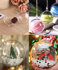 12 Pack Clear Plastic Fillable Ornament Ball 3.15''/80mm for Christmas, Holiday, Wedding, Party, Home Decor filled with DIY items