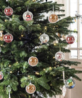 Christmas tree decorated with 20 Pack Clear Plastic Fillable Ornament Ball 3.15''/80mm for Christmas,Holiday, Wedding,Party,Home Decor