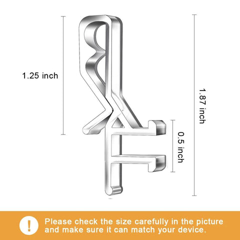 12 Pack Hidden Channel Valance Clips 1-7/8 Inch Clear Plastic Clips with dimensions in inches shown for installation