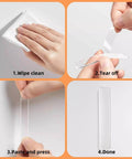 30 Piece Clear Door Slam Silencers Self Adhesive Cabinet Bumpers 2.5x0.4x0.08 Inches Soft Polyurethane installation steps