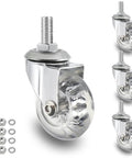 4 clear 2 Inch Stem Caster Wheels With M8x25mm Threaded Stem For 360 Degree Rotating Crystal Clear Wheels Soft Polyurethane