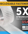 Clear 10Ft Indoor Outdoor Adhesive Mounting Tape With Self Mating Reclosable Fasteners No Drilling Required Cut To Size 6X Stronger