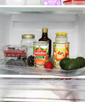 Rotating Refrigerator Lazy Susan Organizer Square For Large 16 Point 5 By 11 Inches Clear PET Turntable in fridge with jars