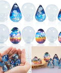 Mini Egg And Waterdrop Silicone Molds Set Six Pieces Clear Resin Molds for Egg And Waterdrop Shapes in Three Sizes Each with UV Resin Crafts