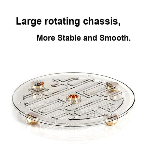 11 Inch Round Rotating Makeup Organizer Lazy Susan Turntable Vanity Storage bottom view showing clear spinning tray mechanics.