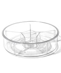 Round Turntable Organizer With Six Removable Clear Bins 11.7 Inch Rotating Storage Tray for Kitchen and Bathroom