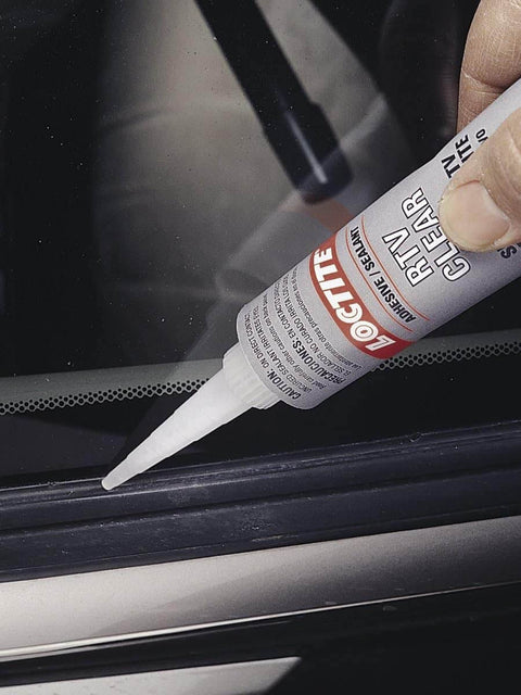 Applying Clear RTV Silicone Adhesive And Sealant For Glass Metal Plastics Fabric Vinyl Weatherstripping And More 80 ml Tube to car window seal