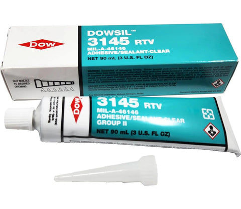 Mil-Spec Clear RTV Silicone Adhesive Sealant, Mil-A-46146 Group II TY I, 90ml Tube, Non-Flowing, Room Temperature Cure